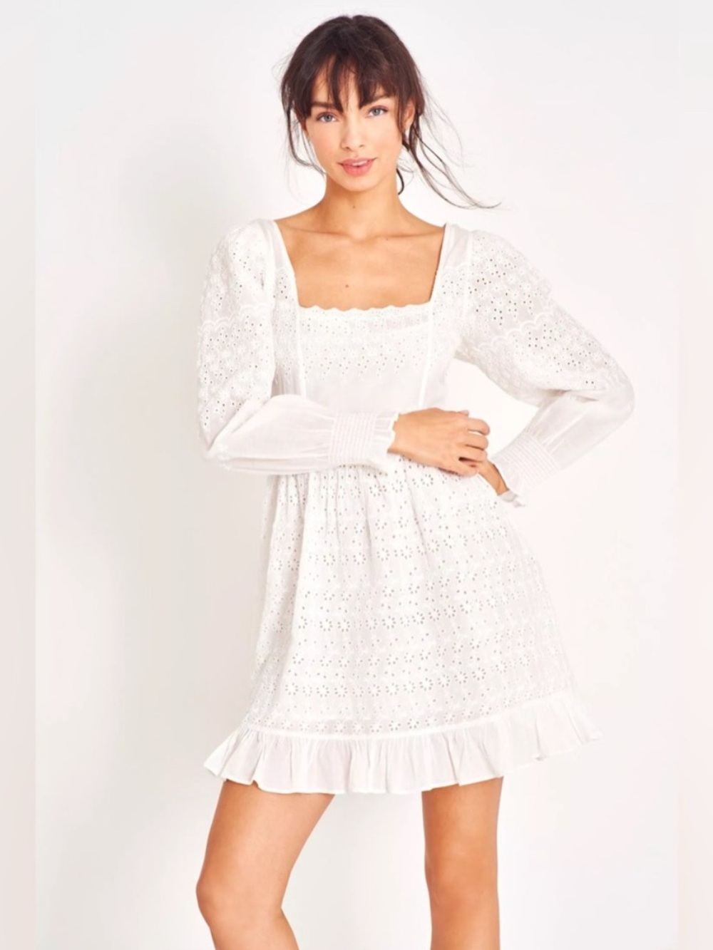LoveShackFancy Preslina Dress True White Size 2 NWT